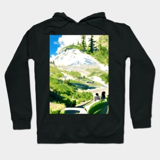 Green Rainier Hikes Hoodie